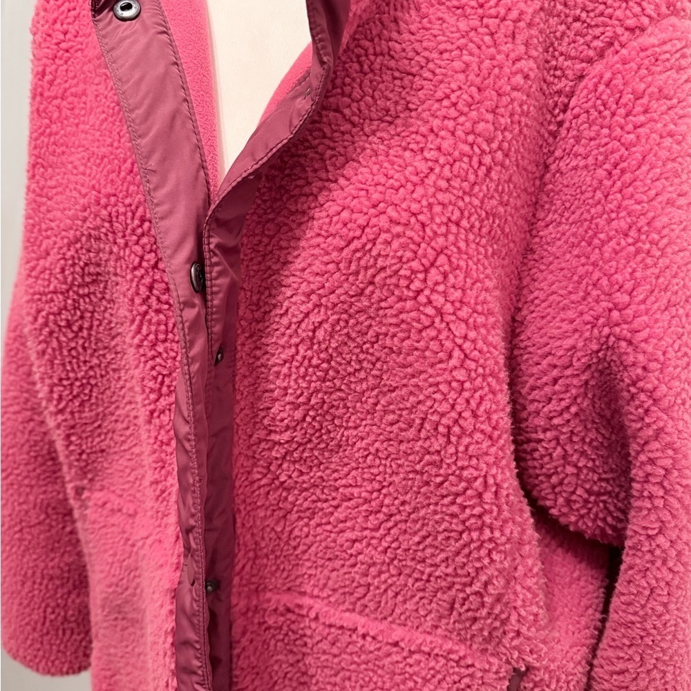 Magenta Sherpa Jacket- Womens 1x Land End - Picture 3 of 5